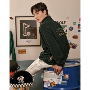 헤지스 골프 24FW 품절임박ONLINE EXCLUSIVEAfterhours캡슐 그린 남성 플리스 하프집 티셔츠 HUTS4D993E3