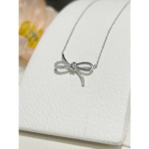 미니골드 14K 화이트골드 로프 리본 목걸이 NETS4190