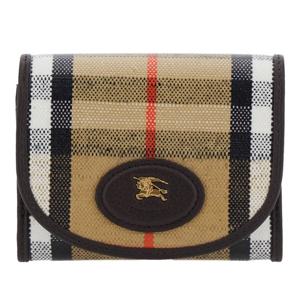 버버리 체크 패턴 컴팩트 트리폴드 지갑 8112281 B9368