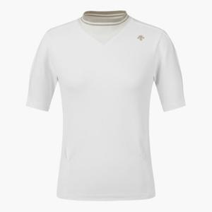 데상트골프웨어 TQT DP32WFTS81-IVYG 여성 하프넥 반팔 티셔츠 / Ivory