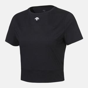 [데상트]데상트 여성 슬림핏 세미크롭 꼬임 반팔 티셔츠 SP322TT