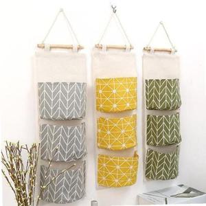 내추럴 원목 북유럽 패턴 벽면 3단 수납 방수 바구니