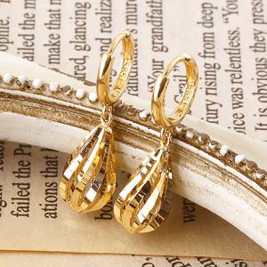 [제메이스] 14K 웨이브 드롭 원터치 귀걸이