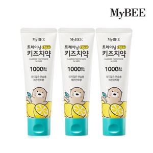 마이비 트레이닝 충치케어 키즈치약 레몬민트향 100g 3개(불소1000ppm,어린이용,초등학생치약)