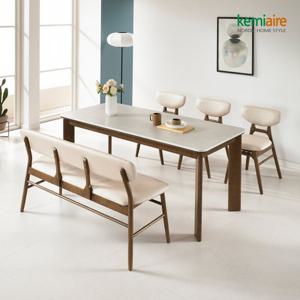 케미에르 마가스 양면세라믹 원목 6인식탁SET(벤치형) KGN-911B