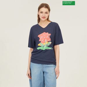 베네통 플라워 티셔츠 BATS94431