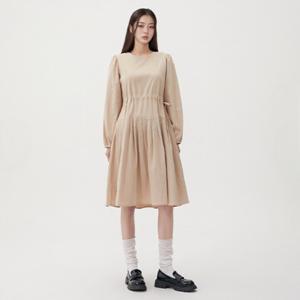 [랩]스트링 끈 주름 미디원피스(AR1WO365)
