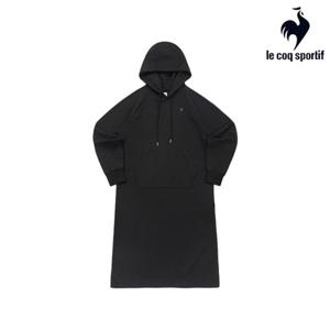 [르꼬끄] 여성 루즈핏 면기모 스판 후드 원피스 QQ422OOPO1_BLK