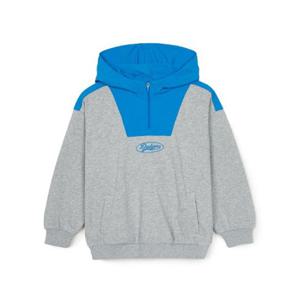MLB키즈후드티 JQT 7AHDR0146-07MGL 데일리 아웃도어 우븐배색 기모 후드 LA다저스