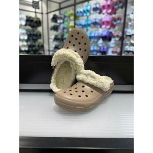 [크록스]MARIO크록스 클래식 플리스 라인드 클로그(플리스 스트랩) 211396-195 머쉬룸 브라운