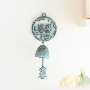 [박씨상방] 고급주물 원형 부엉이 문종(녹청)