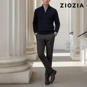 [지오지아] 챠콜 글렌체크 패턴 데일리 정장팬츠 (ABB4SP1206)