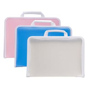 대용량 손잡이 지퍼화일케이스 A4 청색 F589-7 문화산업