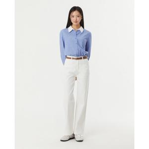 플라스틱아일랜드  (PR7WB162)  BEIGE 배색카라 기본핏 셔츠