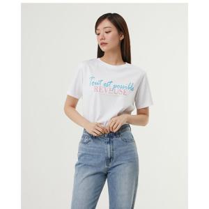 플라스틱아일랜드  실켓터링 레터링 티셔츠 (PR7CH302)