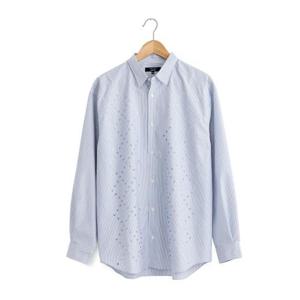 꼼데가르송 긴팔 셔츠 HOB009 NAVY SAX WHITE