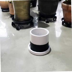 모던 시멘트 화분 정원형-화이트/블랙투톤 15x15cm