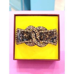 로뎀 세이브존05 프랑스 스와로브스키 리본 자동핀(다크브라운) RRD24020061