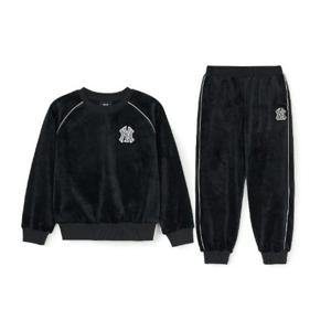 MLB키즈트레이닝세트 GQC 7FS2B0146-50BKS 베이직 여아 벨벳 맨투맨 세트 뉴욕양키스