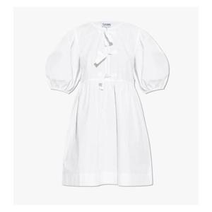 가니 코튼 포플린 타이 스트링 미니 드레스 F9170 151