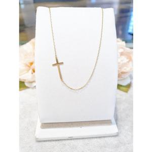 미니골드 14K 라인 크로스 목걸이 NNKM4322