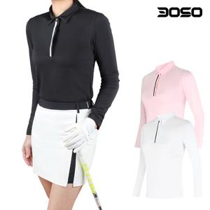 [삼공오공]골프웨어 여성 봄/가을 히든버튼 골프티셔츠/WLSHH