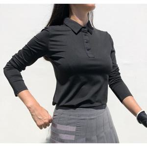 여성 골프티셔츠 모던 스냅 기능성 긴팔 봄 가을 간절기 골프웨어 로로얼로이