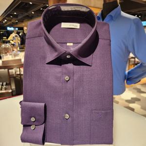 듀퐁셔츠 SE4SM11LS133SPU 구김이 없고 시원한 여름 울믹스 보라 일반 핏 셔츠