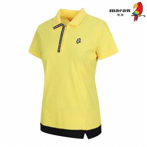 [마코] (여성)베이직 집업 카라 반팔 티셔츠_MLW2TS29