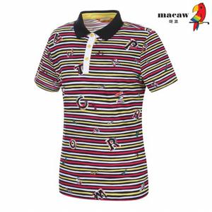 [마코] (여성)투톤 스트라이프 카라 반팔 티셔츠_MLW2TS73