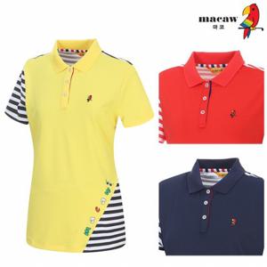 [마코] (여성) 스트라이프 배색 반팔티셔츠_MLW2TS71