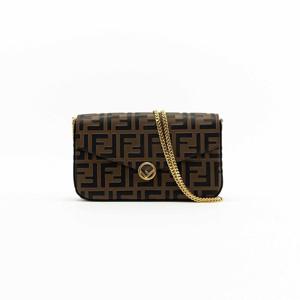 펜디 레더 체인 월렛 WOC BROWN 8BS032 AAFM F13VK