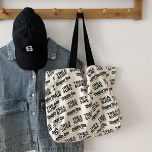 에코백 레터링 지퍼 에코 숄더백 SM HT 2008