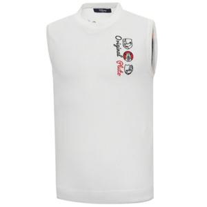 [디즈니골프]남성 캐릭터 자수 배색 니트 조끼 베스트 (DO1MKV00