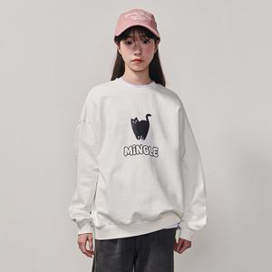 [에꼴리에] 여자 봄이월 캣프린트 바이오 맨투맨티(25A1452)