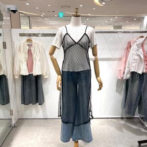 [밸리걸] 시스루 레이스 슬리브리스 원피스 129940