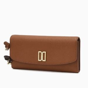 [닥스] 아젤라 브라운 가죽 DD 장식 장지갑 DCWA5F122W2