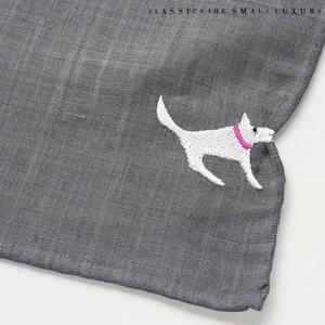[클래식더스몰럭셔리] 일본 수입 강아지 HANDMADE 손수건 그레이 (HC-2DWE502GY)