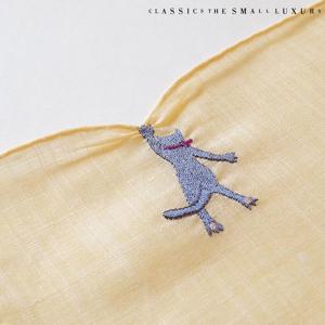 [클래식더스몰럭셔리] 일본 수입 고양이 HANDMADE 손수건 옐로우 (HC-2DWE501YE)