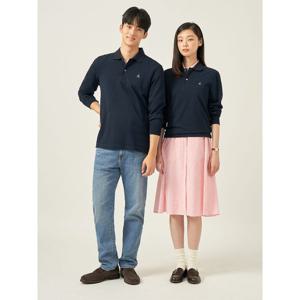 [빈폴멘] [Essential] 남녀공용 수피마코튼 피케 티셔츠 - 네이비 (BC5741E01R)