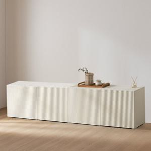 화이트 세로결 거실장TV다이+수납+사이드보드 240cm TP932