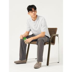 [25FW 신상] [빈폴멘] 피케 헨리넥 반소매 티셔츠 - 라이트 그레이 (BC5642C502)