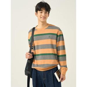 [빈폴멘] 니트라이크 볼드 스트라이프 라운드넥 티셔츠  브릭 (BC5941C22C)