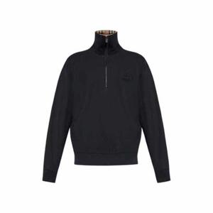 버버리 체크 카라 하프 지퍼 맨투맨 블랙 남성 8109063