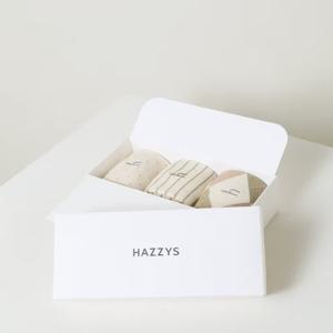 [헤지스] 아이보리 패턴 면혼방 여성중목양말3종세트 HISS5F304IV