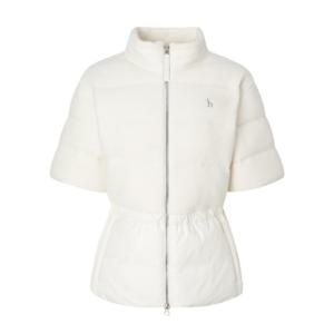 [헤지스골프]아이보리 여성 니트 반팔 구스 다운 점퍼(HWJU5D755IV)