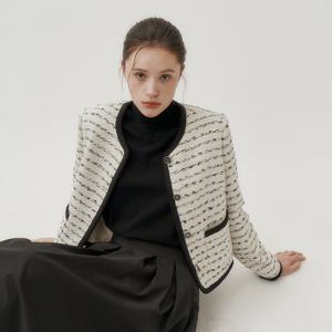 [코인코즈]코인코즈 배색 스트라이프 트위드 자켓_DW5SJ108