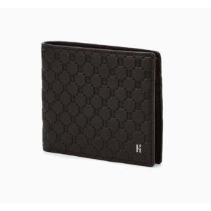 [헤지스ACC] 브라운 로고패턴 소가죽 반지갑 HJWA6E832W3