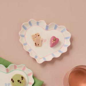 [모던하우스] 러브소르베 프릴림 하트접시 L16.5 블루