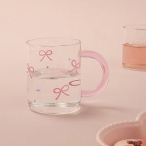 [모던하우스] 러브소르베 동글 핑크핸들 내열유리컵 400ml